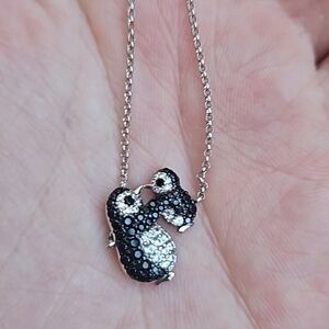 Black and White Penguin Pendant Necklace